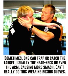 Hock demonstrating an elbow strike