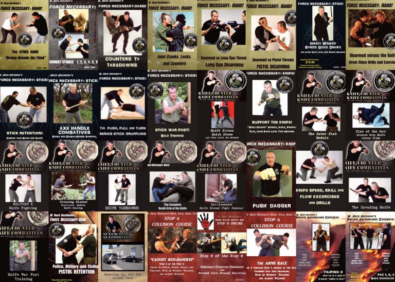 A collage of DVD covers from training videos.