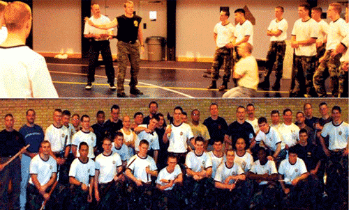 Hock leading a seminar at the U.S. Naval Academy in Annapolis Maryland.