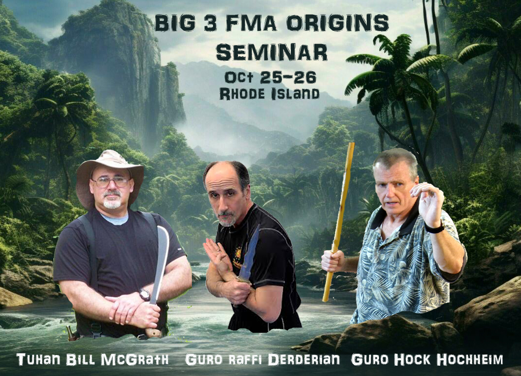 Filipino Martial Arts, kali, Modern Arnis, Remy Presas, Pekiti Tersia, Tuhon Bill McGrath, Dan Inosanto, Raffi Derderian jkd, Hock Hochheim, seminar in rohode island, Oct. 2025.