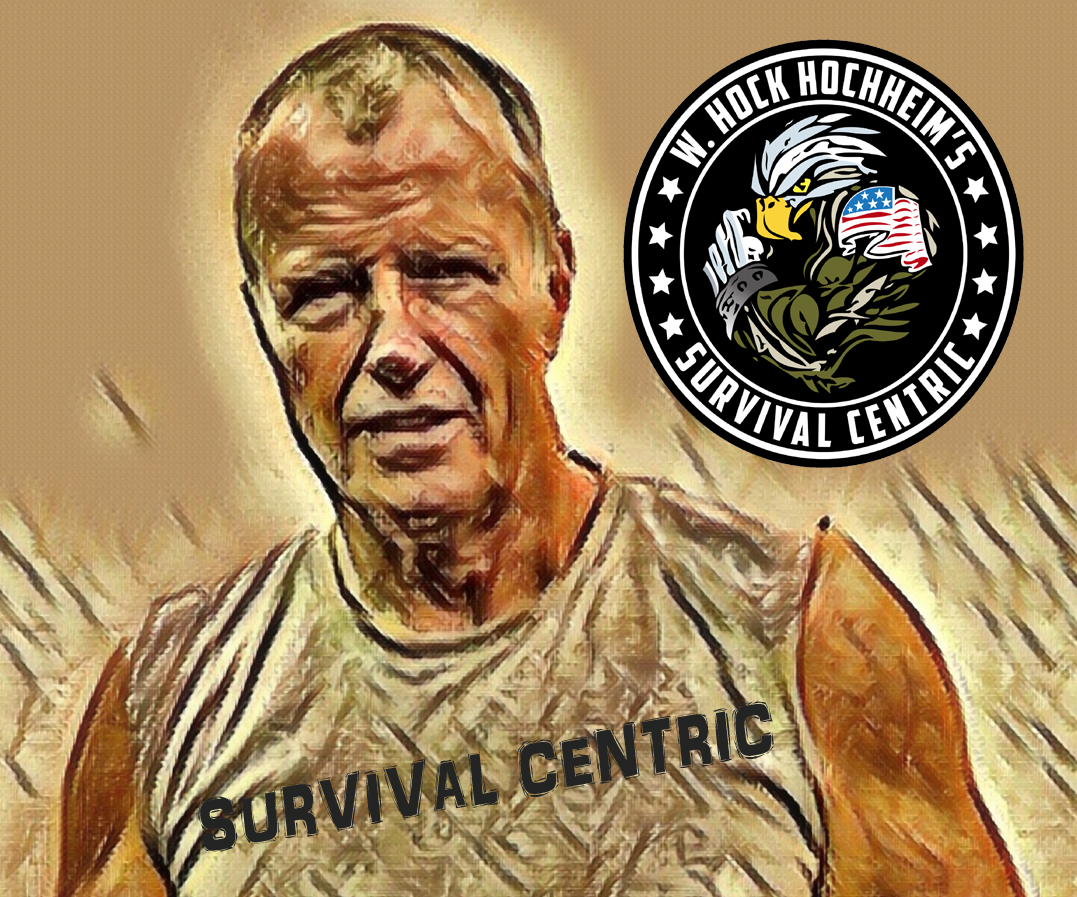 combatives expert hock hochheim standing beside survival centric logo