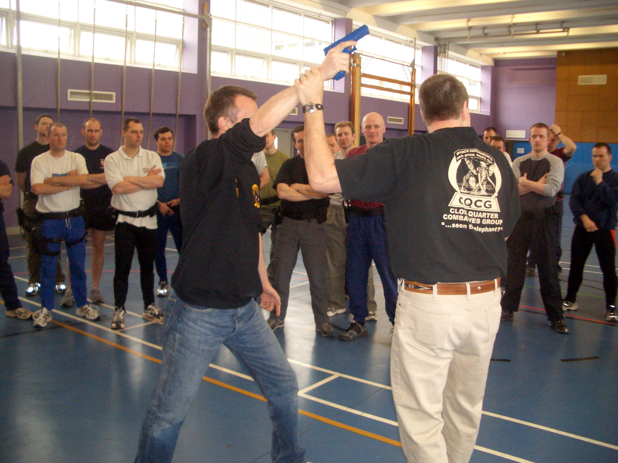 Hock shown here de-escalating a confrontation.